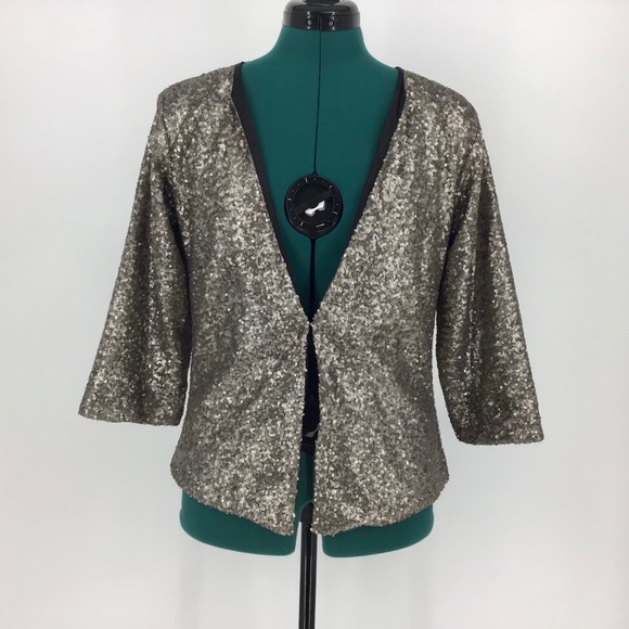 Soya Concept Gold Sequin 3/4 Sleeve Blazer, 38 - Picture 1 of 16